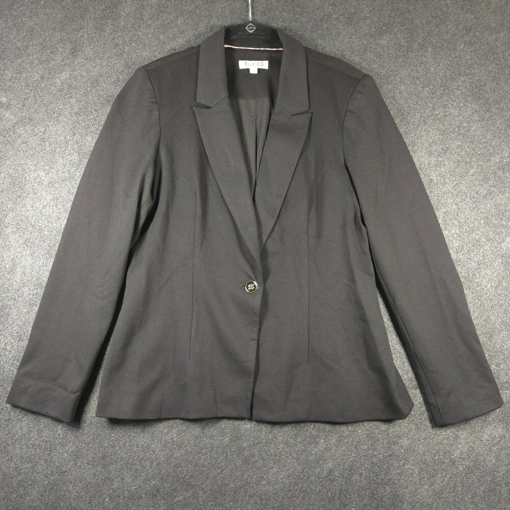 Nanette Lepore Blazer Size 10 Single Button Black Dark Academia Professor